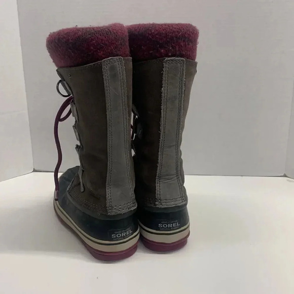 Sorel Joan of Arctic Knit Lace Up Waterproof Winter Boots Gray Womens Size 6 - Picture 5 of 12
